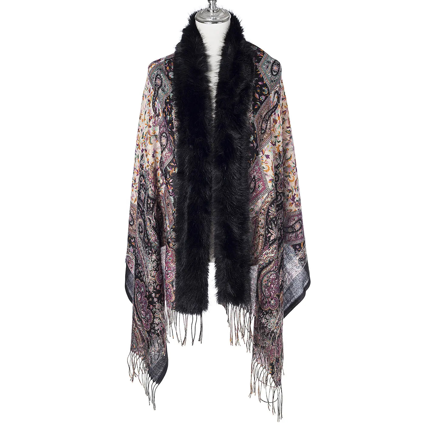 Blossom Gold Lurex Wrap With Fur