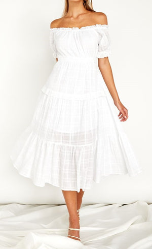 O/S MIDI FRILLED DRESS