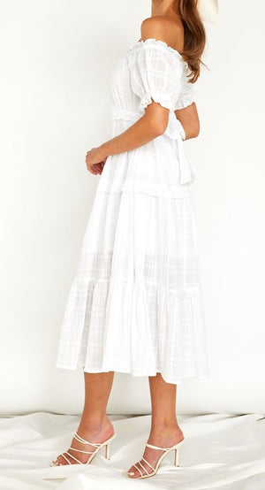 O/S MIDI FRILLED DRESS