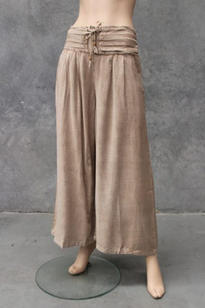 #Wide Leg Pleat Waist Band Pants