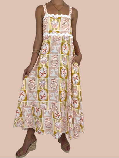 Le Soleil Strappy Maxi Dress