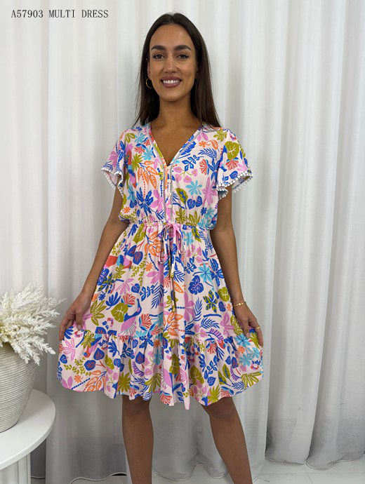 Jungle Time Cap Sleeve Mini Dress