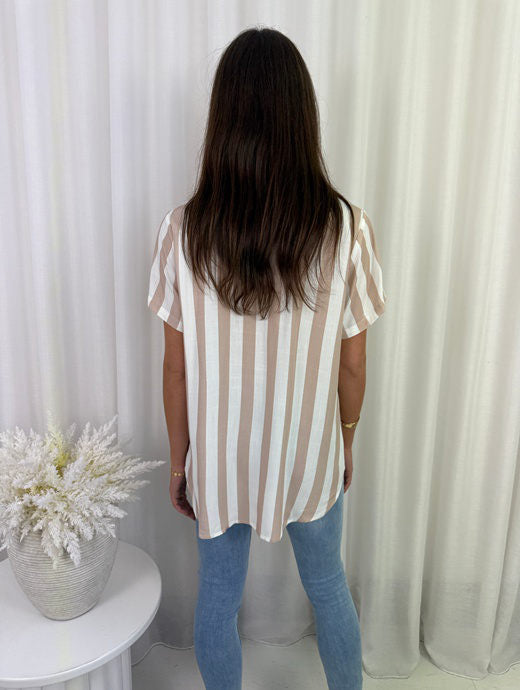 Barber Shop Striped Baby Doll Shirt