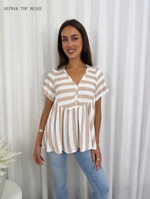 Barber Shop Striped Baby Doll Shirt