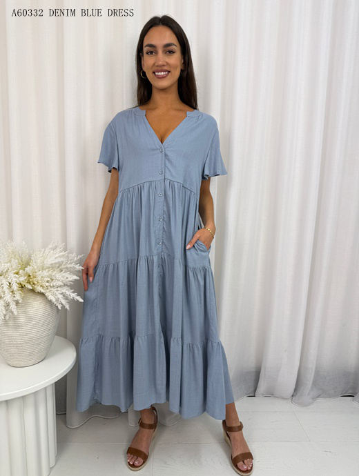 Linen Button Down Dress Maxi