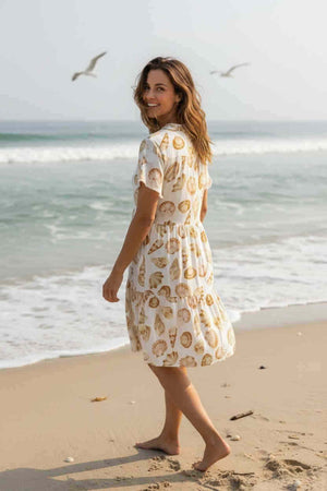 Shelly-May 2 Tier Button Up Mini Dress