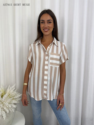 Barber Shop Striped Button Up Shirt