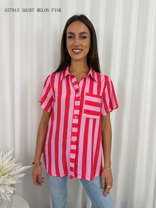 Barber Shop Striped Button Up Shirt