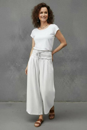 #Wide Leg Pleat Waist Band Pants