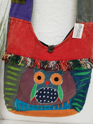 Applique Owl Cotton Jogi Bag