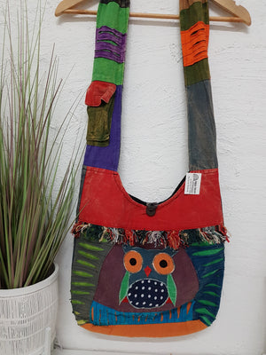 Applique Owl Cotton Jogi Bag