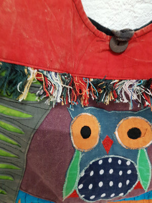Applique Owl Cotton Jogi Bag