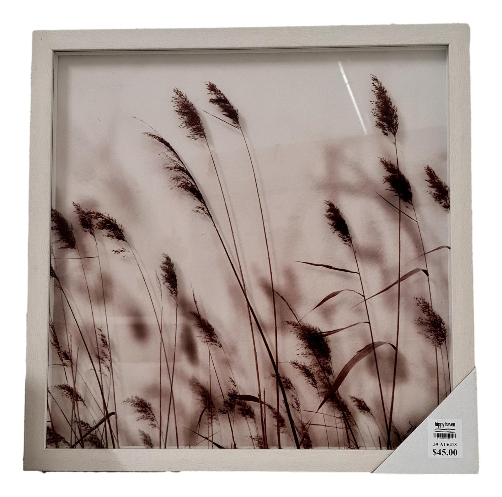GLASS FRAMED PRINT - WINDY WHEAT