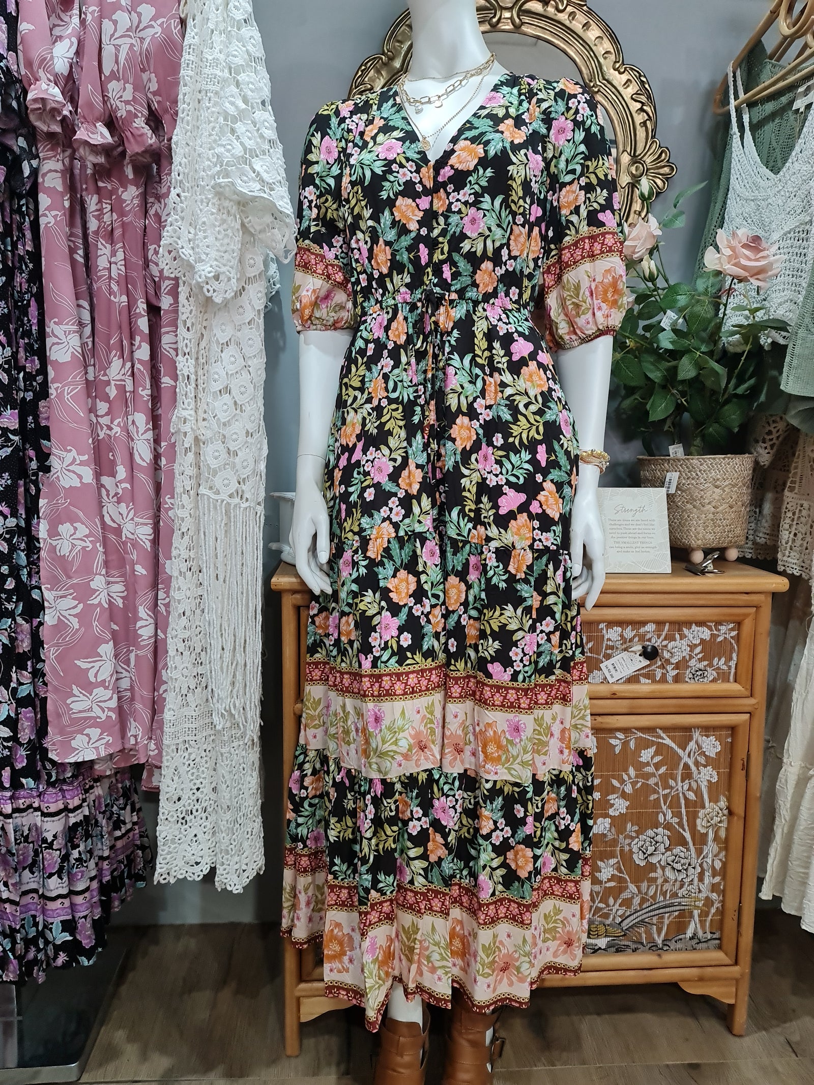 Romina 1/2 Sleeve Maxi Dress