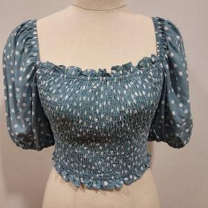 MF SHIRRED TOP - POLKA DOTS