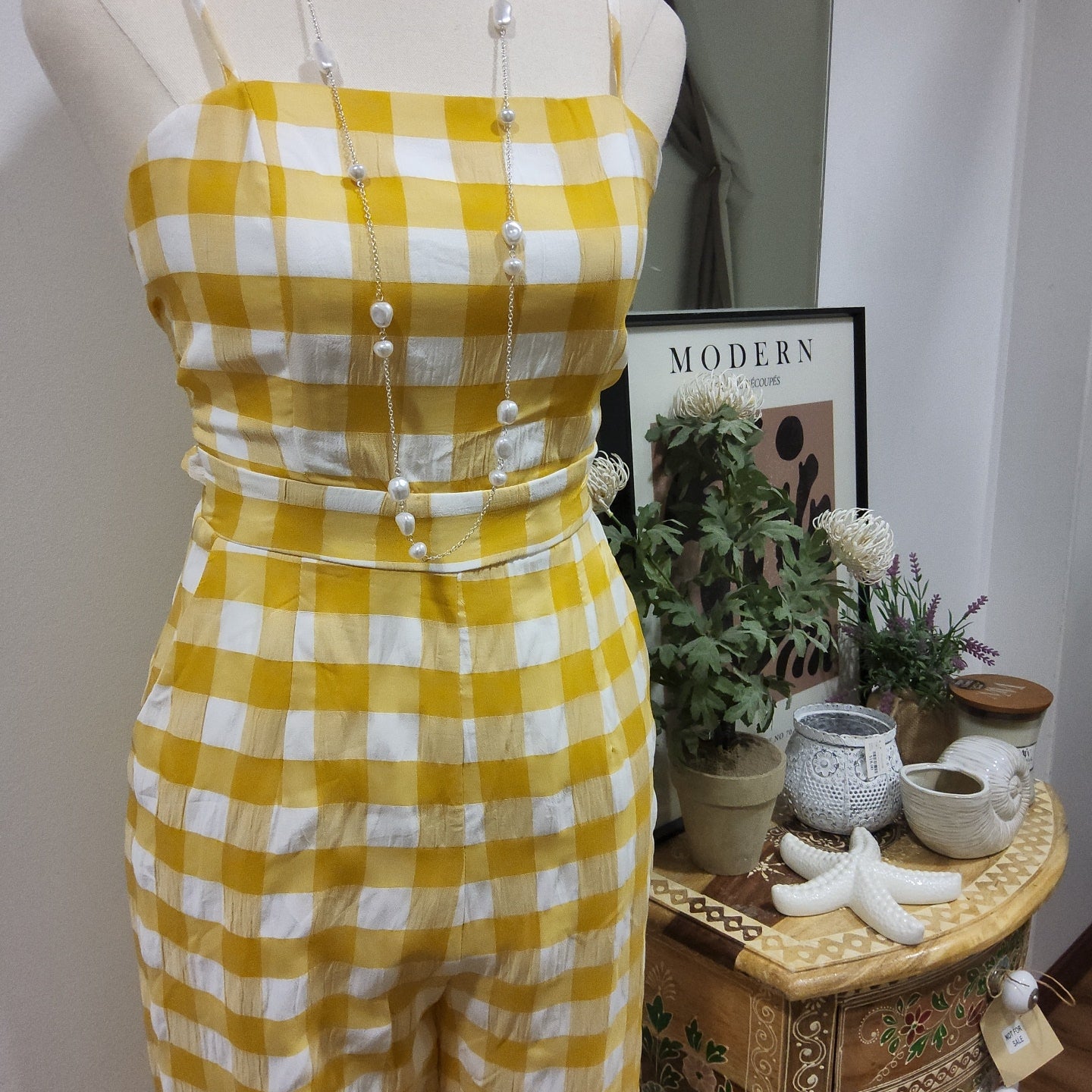 #WC Jumpsuit Tie Back GINGHAM