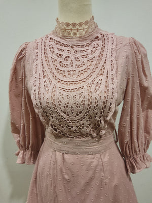 ROSE LACE HIGH COLLAR DRESS