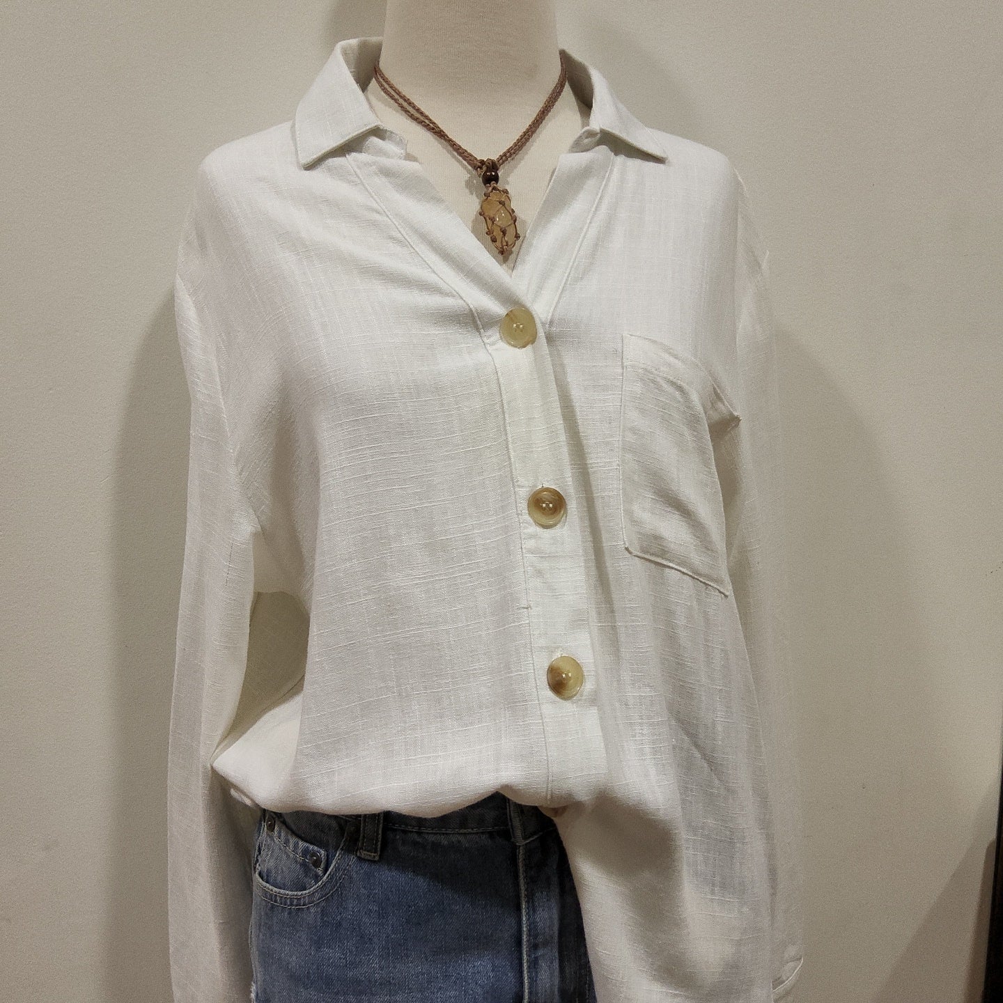 PAMMY  K LINEN BUTTON SHIRT