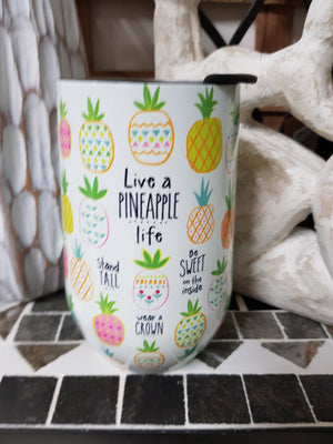 Wine Tumbler - Live A Pineapple Life
