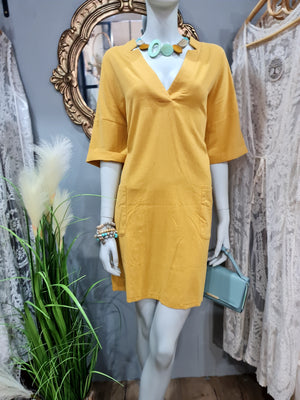 ATL LINEN DRESS WITH POCKETS