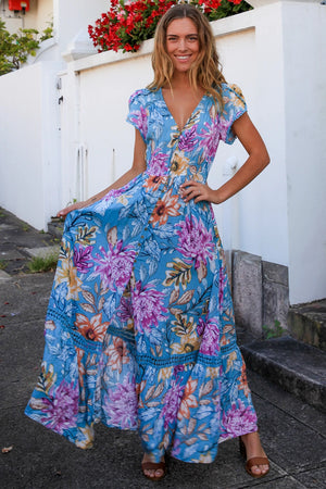 MILEY CAP SLEEVES MAXI DRESS