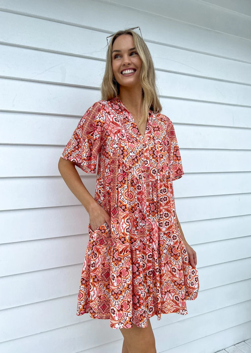 #Farrow Button Dress Marrakech