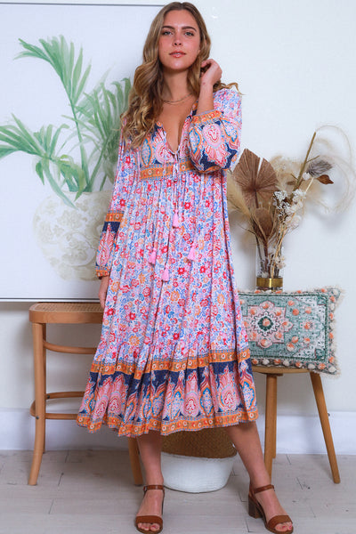 IB JOYCE TIE NECK MINI DRESS