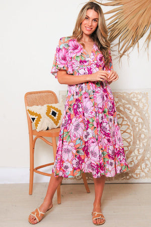 IB SOLANA SLEEVEA MIDI DRESS