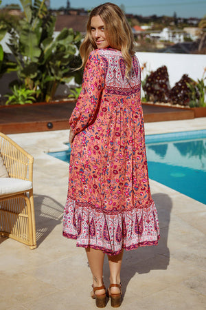 Olivia 3/4 Sleeve Midi Dress