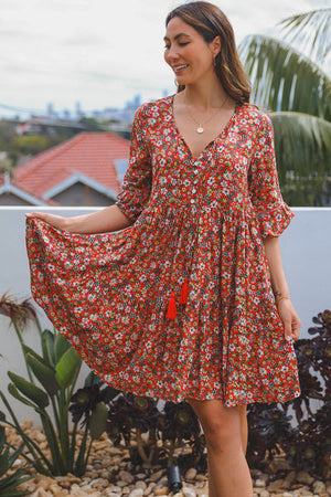 SKYLAR BUTTON FRONT MINI DRESS