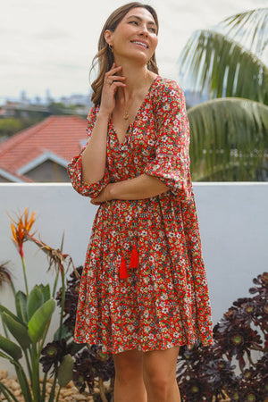 SKYLAR BUTTON FRONT MINI DRESS
