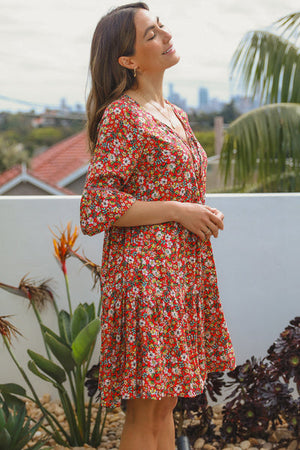 SKYLAR BUTTON FRONT MINI DRESS