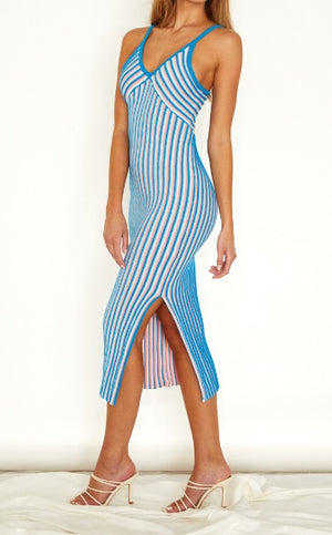 CANDY STRIPE KNIT MAXI DRESS