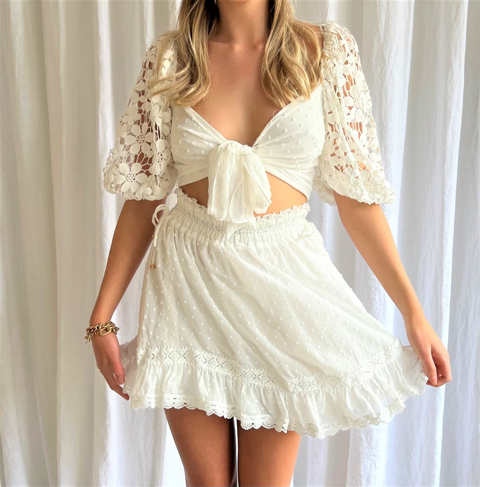 #Ind Side Toggle Mini Skirt