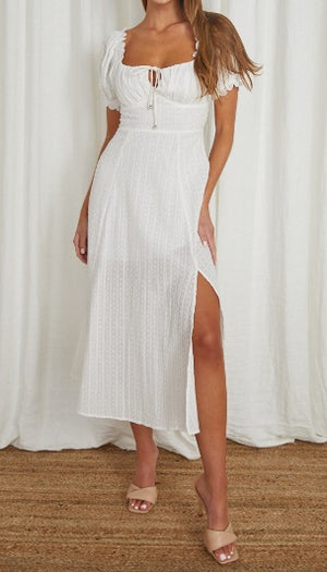 OFF SHOULDER SNOW WHITE DRESS