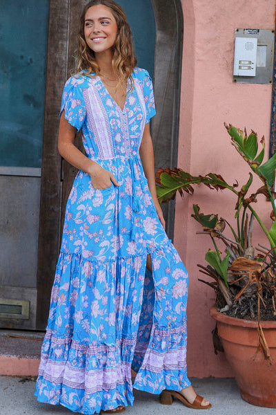 MAEVE CAP SLEEVES MAXI DRESS