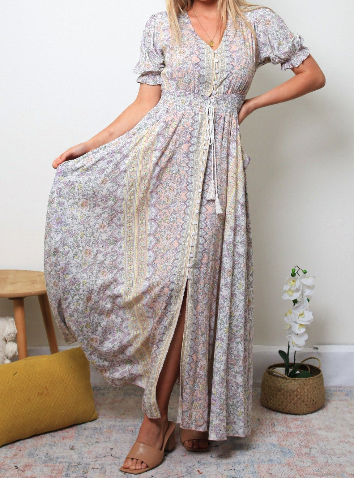 Cloria Flounce Maxi Dress