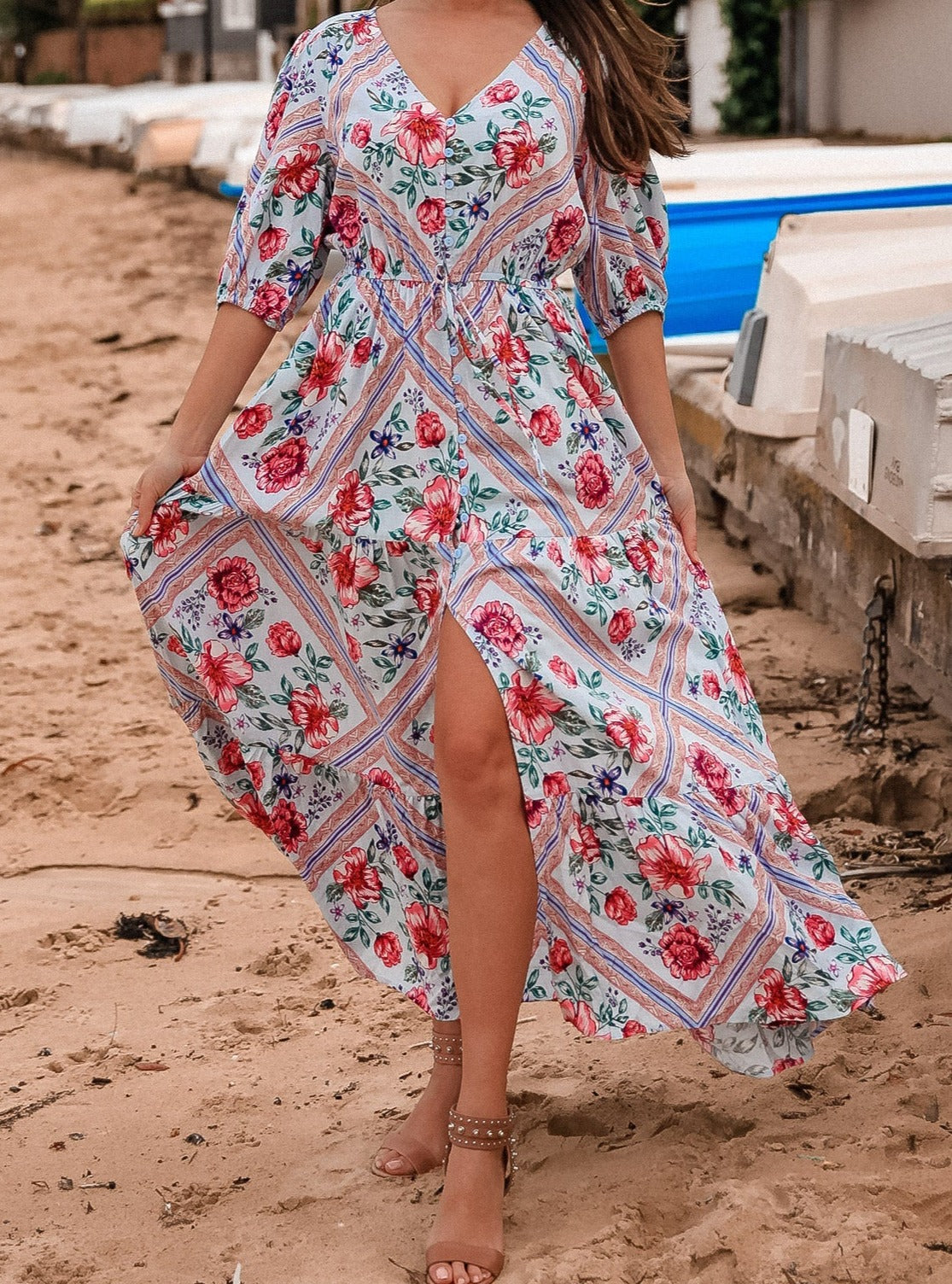 Maren 1/2 Sleeve Maxi Dress