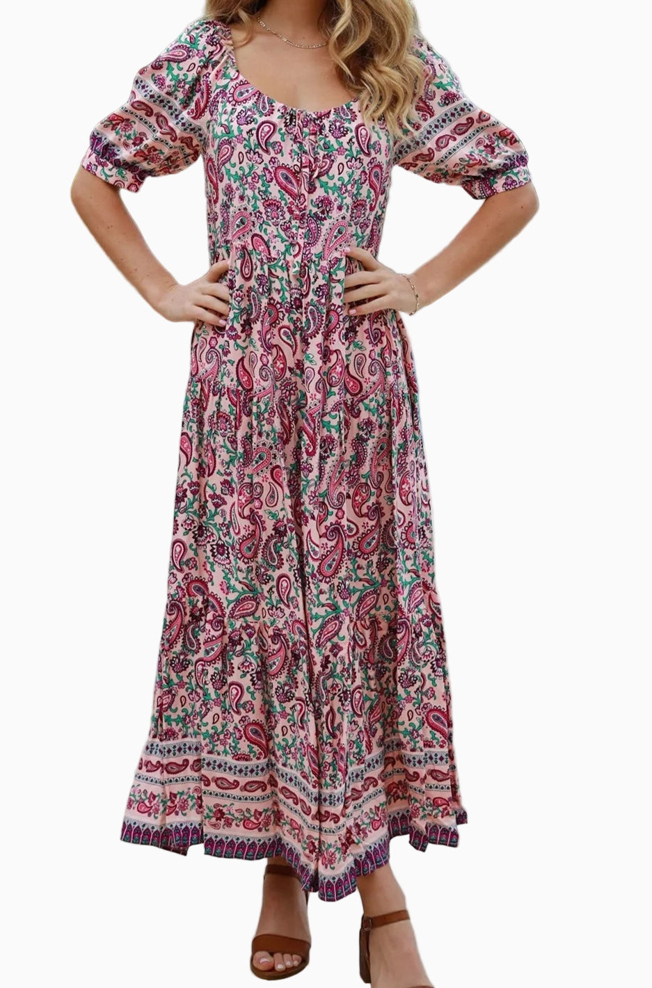 Riley Flounce Sleeve Maxi Dress