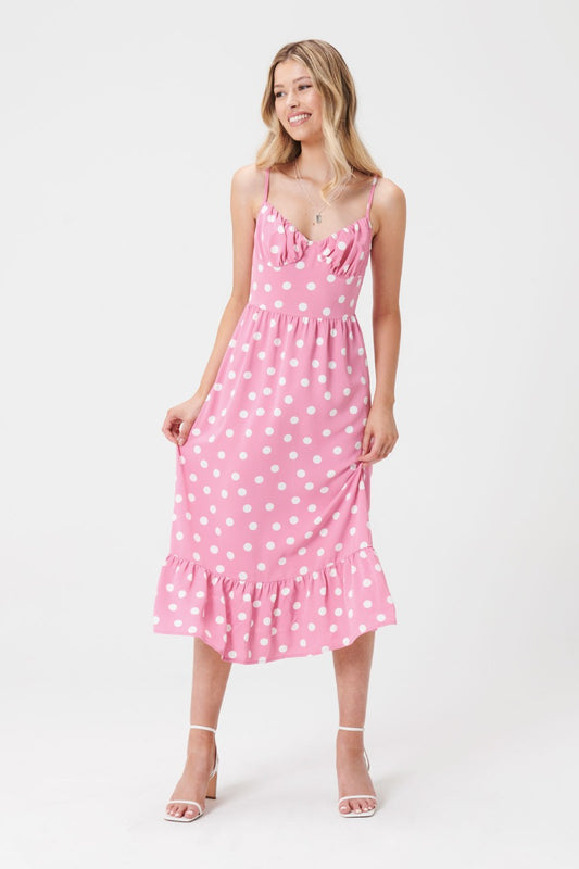 Elle Polka Dot Midi Dress