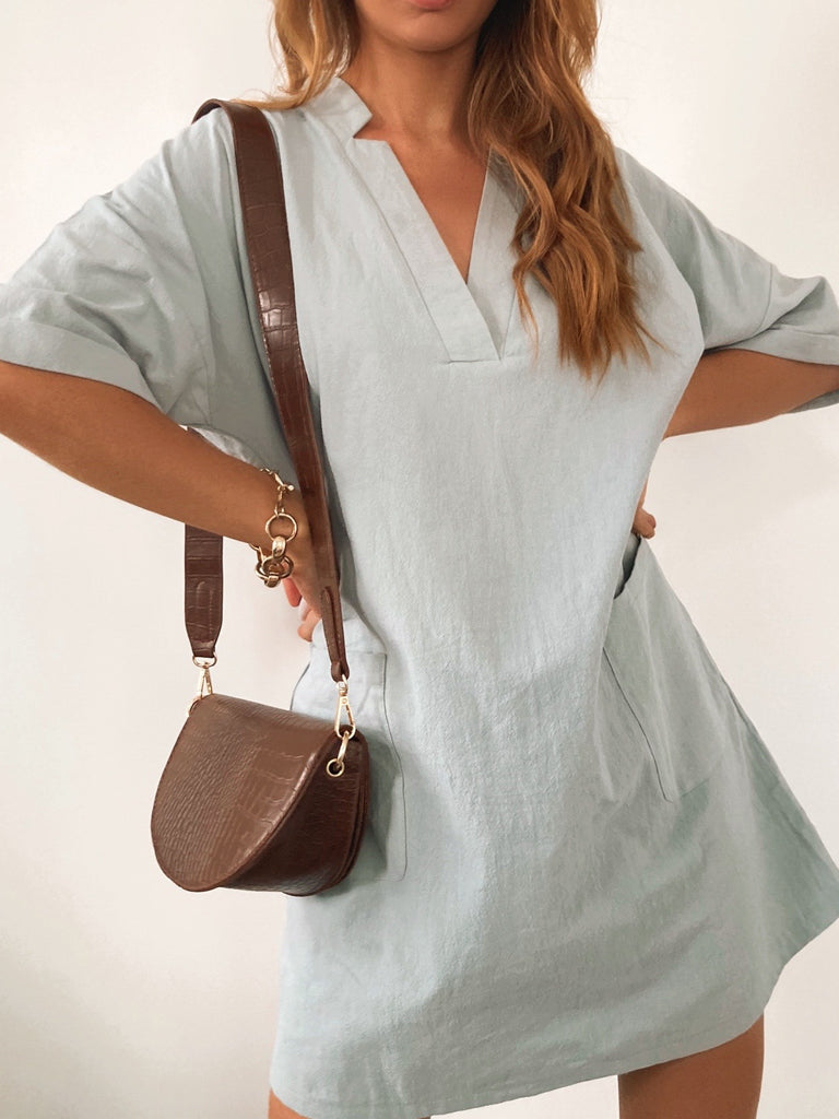 ATL LINEN DRESS WITH POCKETS